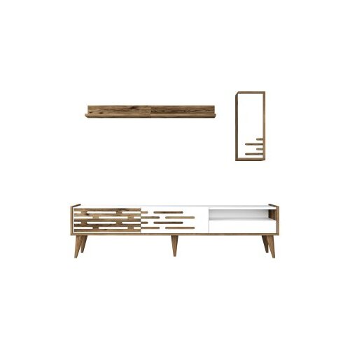 Hanah home valensiya - walnut, white walnutwhite tv unit Slike