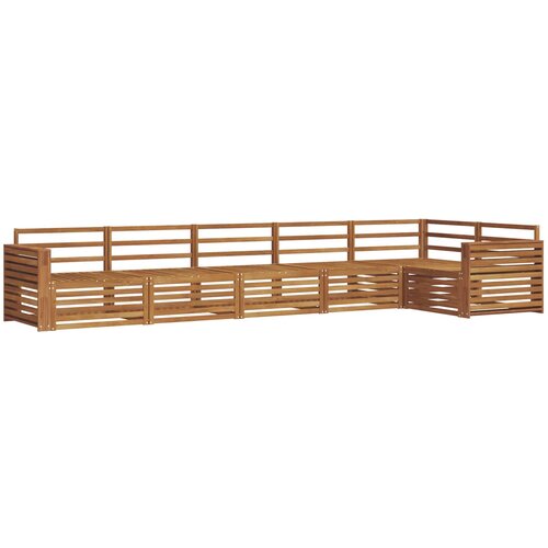  Set vanjskih sofa 6 kom. Prirodna Smeđa 410 x 170,5 x 73 cm Slike
