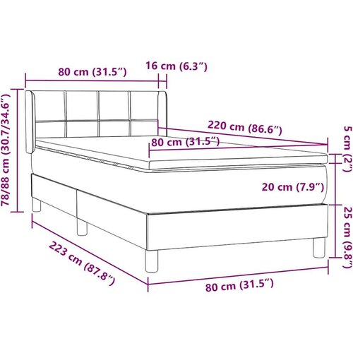 Box Spring krevet s madracem tamnozeleni 80x220 cm bar&amp;scaron;un Slike