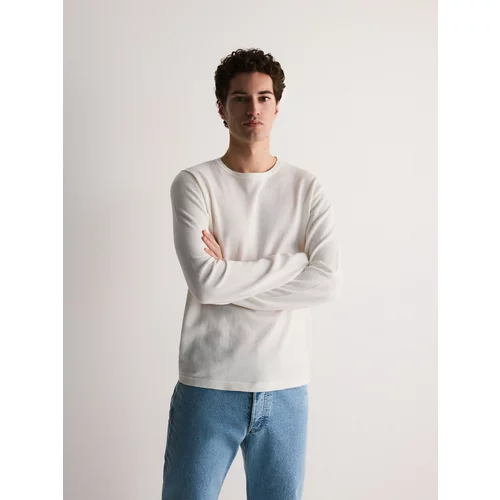 Reserved - Pamučni džemper - bijela