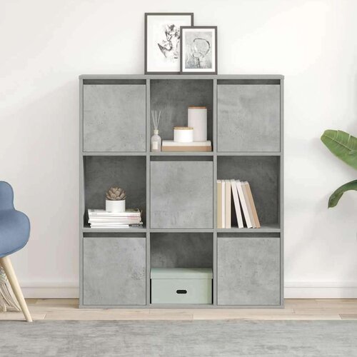 VidaXL Regal za knjige boja betona 89x24x101,5 cm konstruirano drvo Slike
