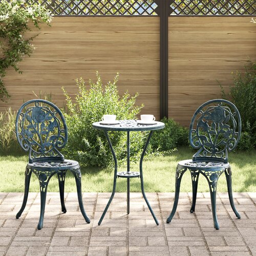 VidaXL 3-delni vrtni bistro set, zelena, iz litega železa, (22016541) Slike