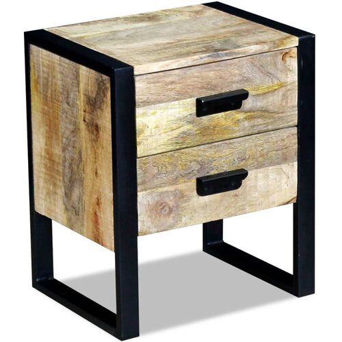 The Living Store Stranska Mizica z 2 Predaloma Masiven Les Akacije 43x33x51 cm -, (21420747) Slike