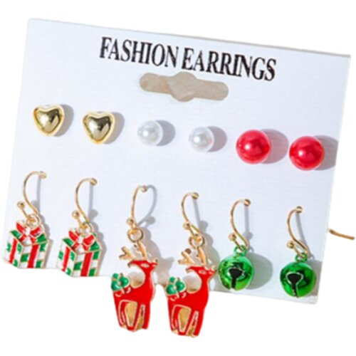INF Božični uhani 6 parov MultiColor, (21237874) Slike