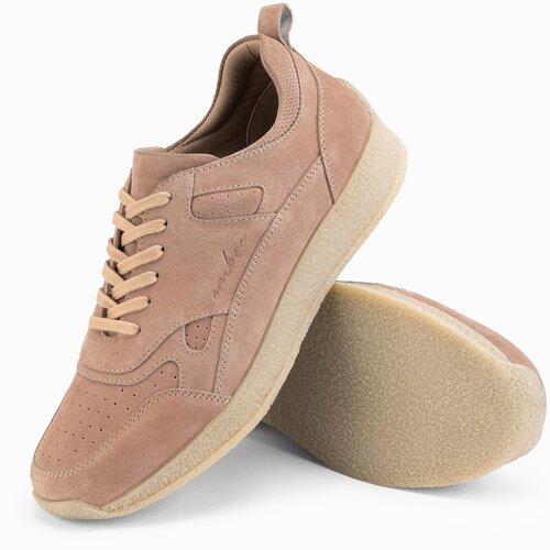 Ombre Men&amp;#039;s lightweight suede sports style sneakers - beige Slike