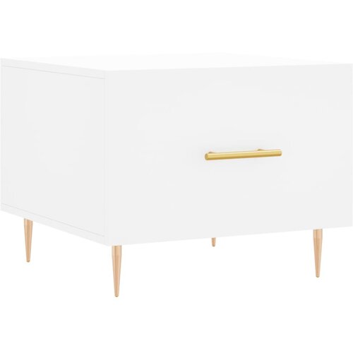 Maison Chic Klubska mizica - kavna mizica - Nizka mizica bela 50x50x40 cm inženirski les, (21754403) Slike