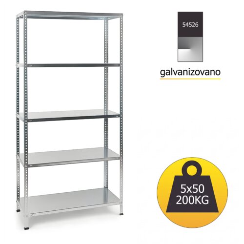  Polica metal-metal 170x75x30cm 5x50kg galva Cene