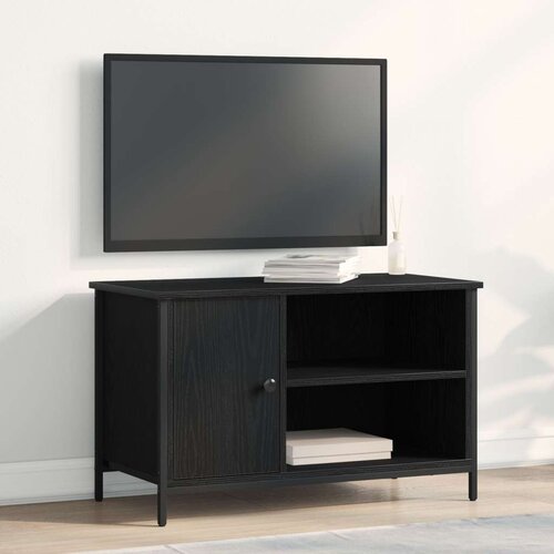 TV omarica Črna Oreh 80x40x50 cm Izdelano iz lesa in Jekla, (22012307) Cene