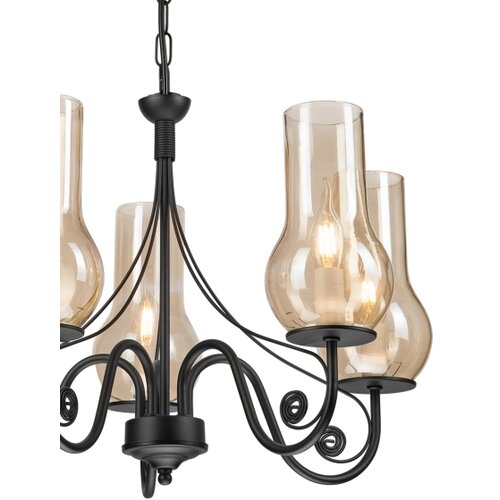  Brilagi - LED luster na lancu COTTAGE 5xE14/40W/230V crna/smeđa Slike