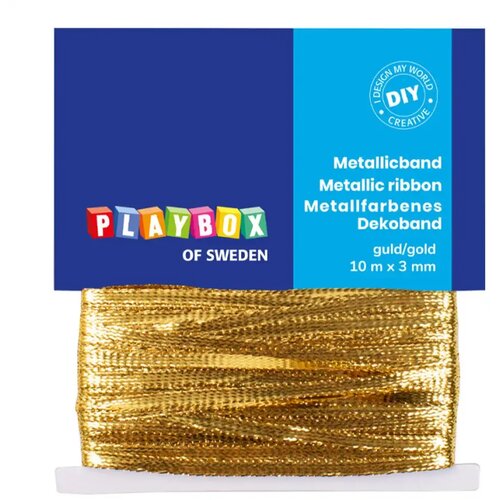 Playbox Zlatna boja, metalna ukrasna traka 10m x 3mm Cene