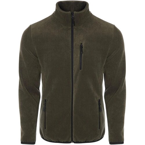 Dewberry 24601 5 Pocket Outdoor Full Zipper Fleece Jacket-DARK KHAKI Slike
