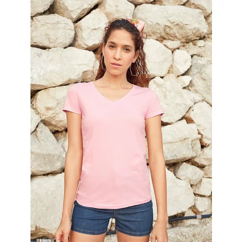 Fruit Of The Loom V-neck Women's Pink Valueweight