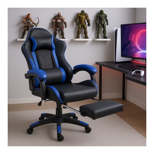 Trick gejmerska stolica sa naslonom za noge Storm 876 plava Cene