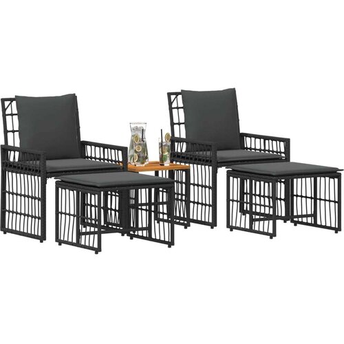  Set vanjskog namje&amp;scaron;taja 5 pcs Crna i tamno siva Slike