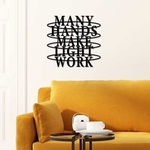 Wallity zidna dekoracija hands work, 38 x 37 cm, crna Cene