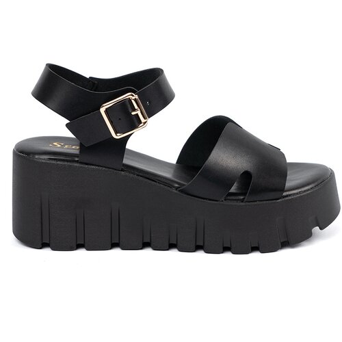 SEASTAR Black high platform sandals Slike