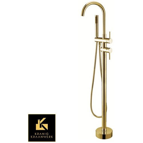 Kranig Kraanwerk stoječa kopalna pipa | elegantna kopalnica | upogibanje | rosegold | bru&amp;scaron;eno jeklo iz nerjavečega jekla | črno zlato, (21670198) Slike