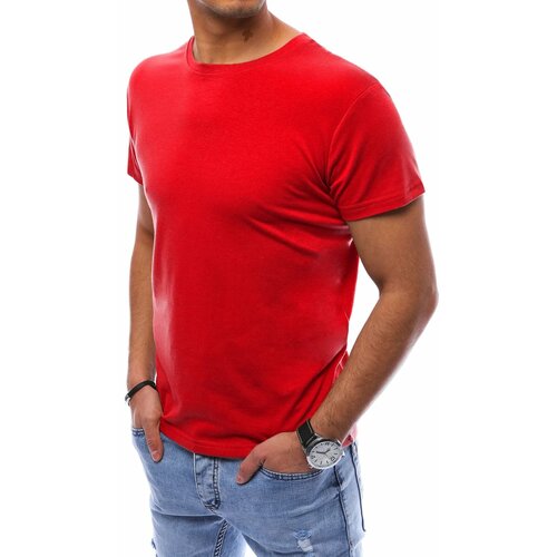 DStreet Men's monochrome T-shirt red Slike