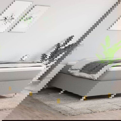 The Living Store Box spring postelja z vzmetnico svetlo siva 120x200 cm blago - Box Spring Postelja, (21516584) Slike