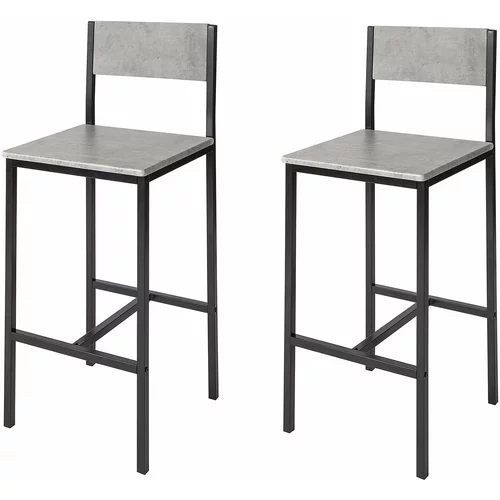 SoBuy komplet 2 barskih stolčkov v industrijskem slogu z vzorcem cementa, (20814702)