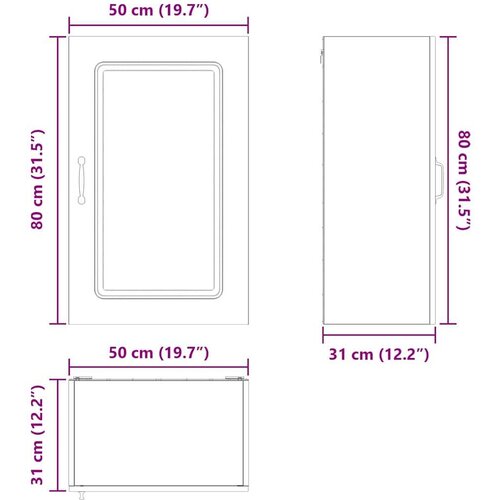 VidaXL Zidni kuhinjski ormarić s policom Smeđi hrast 50 x 31 x 80 cm Slike