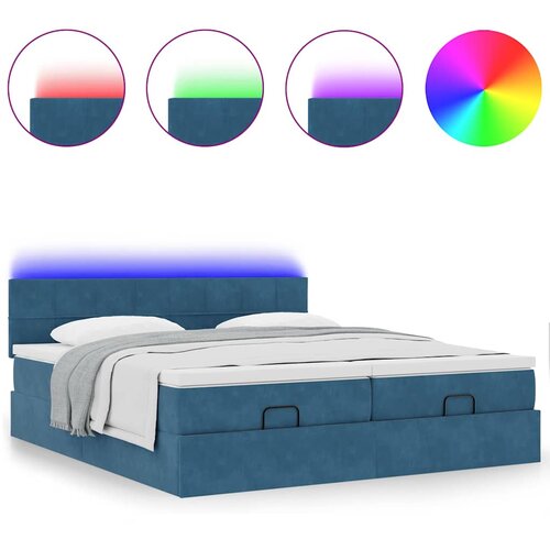 vidaXL Otomanski okvir kreveta s madracima plavi 180x200cm baršunasti Cijene