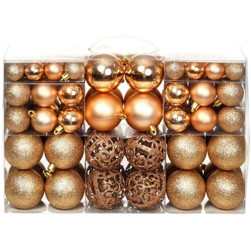 vidaXL set božićnih kuglica 100 komada 3/4/6 cm ružičasti/zlatni Cene