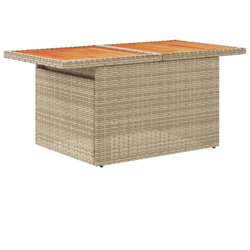  10-dijelni set vrtnih sofa s jastucima bež od poliratana 100 x 55 x 73 cm Slike