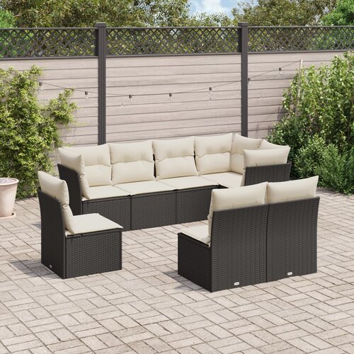 vidaXL 8-dijelni set vrtnih sofa od poliratana s jastucima crni Cijene