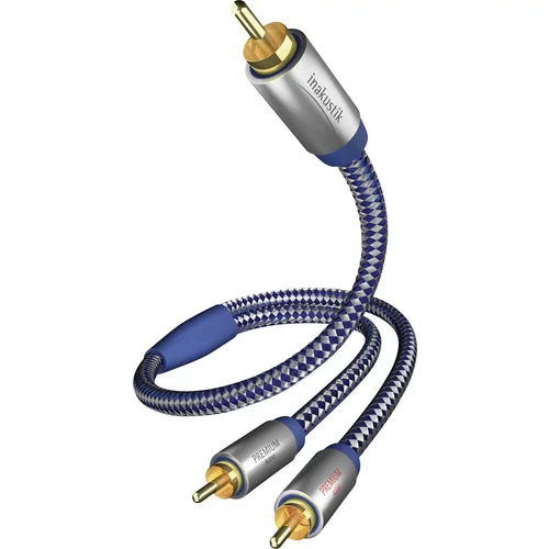 Inakustik 0040803 cinch avdio priključni kabel [2x moški cinch konektor - 1x moški cinch konektor] 3.00 m modra\, srebrna pozlačeni konektorji, (20431567)