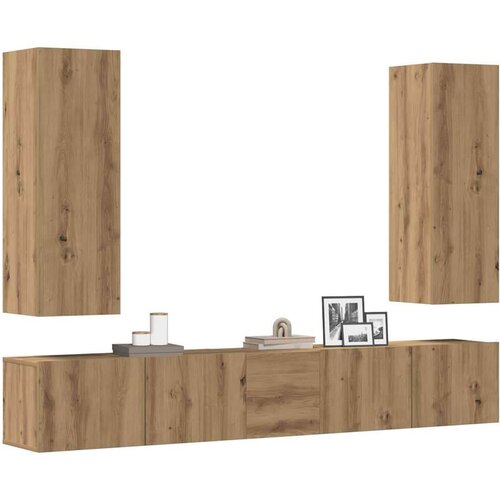  5 kosov stenske TV omarice Artisan Oak Engineered Wood, (21824129) Cene