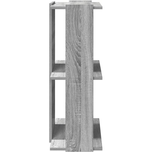  Regal za knjige s 3 razine siva boja hrasta 60x30x80 cm drveni Slike