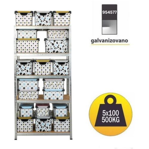 SmartStorage Polica metal-medijapan 180x75x45cm 5X100kg Cene