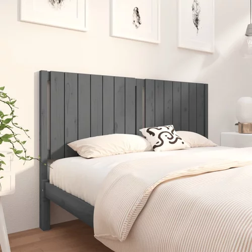  Uzglavlje za krevet sivo 155,5 x 4 x 100 cm od masivne borovine