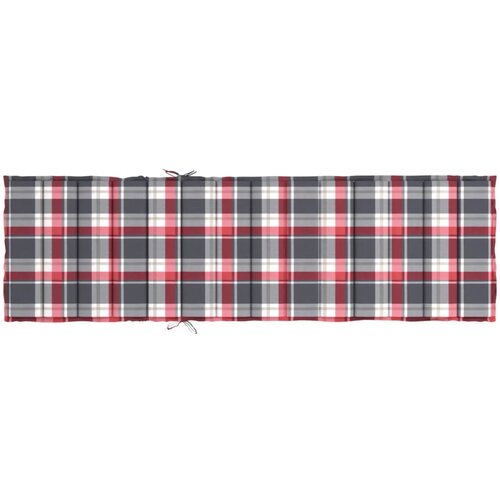  Jastuk za ležaljku crveni karirani 200x70x3 cm tkanina Oxford Slike