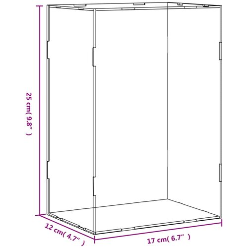  Kutija za izlaganje prozirna 17x12x25 cm akrilna Slike
