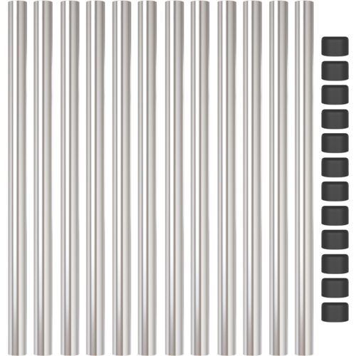 VidaXL Ograde 12 pcs Srebrno 80 cm Čelik s pra&amp;scaron;kastim premazom Slike