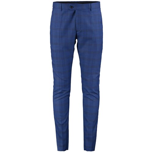 Trendyol Navy Blue Men&amp;#039;s Slim Fit Plaid Trousers Slike