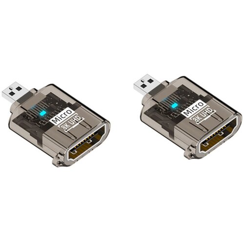 INF D-tip mo&amp;scaron;ki na HDTV ženski adapter (2-pack) 8K@60Hz HDMI2.1 Black, (5000326811) Slike