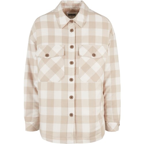 UC Ladies Women's flannel padded overshirt whitesand/lighttaupe Cene