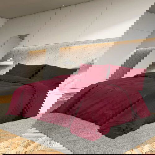 vidaXL Set posteljine za poplun bordo 155x220 cm lagana mikrovlakna Cijene