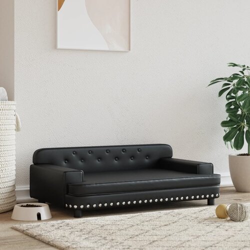 VidaXL Pasja postelja črna 90x53x30 cm umetno usnje Slike
