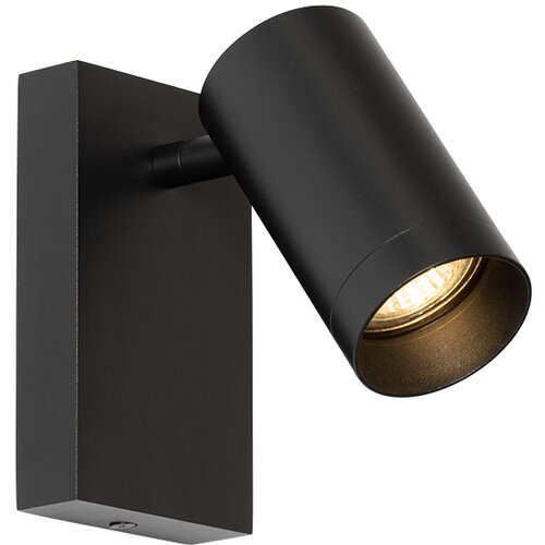 QAZQA Smart wandlamp zwart verstelbaar met schakelaar incl. Wifi GU10 50mm - Jeana Luxe Slike