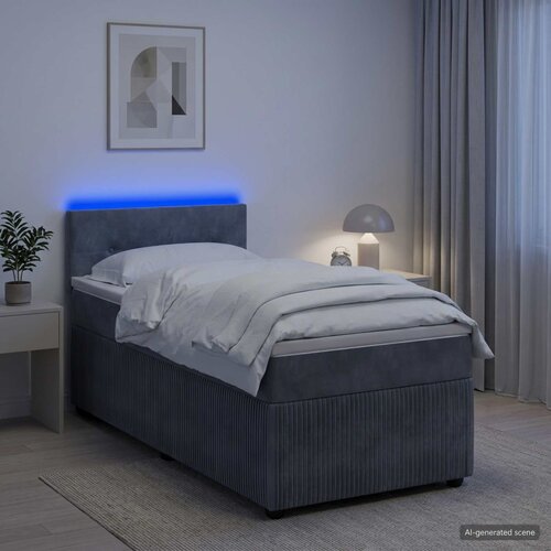 Boxspring krevet s madracem Tamnosiva 90 x 200 cm Baršun Cene