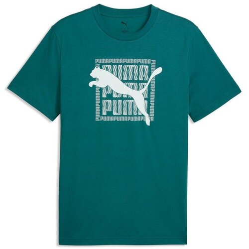 Puma Mu&amp;scaron;ka majica kratakih rukava Graphic wording tee M, Zelena Slike