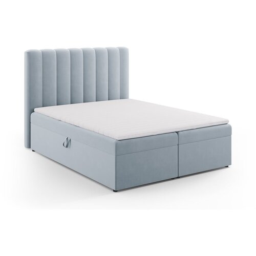 Milo Casa Svijetlo plavi boxspring krevet s prostorom za pohranu 160x200 cm Gina – Cijene