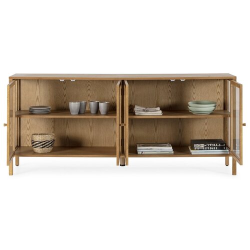 MOME Vitrina v hrastovem dekorju v naravni barvi 180x80x40 cm Ceci &amp;ndash; Slike