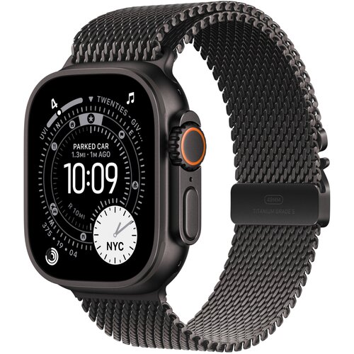 Apple Watch Ultra 3 Milanaise Crna Small MF1N4QF/A Velicina narukvice: 49mm Crno Titan kuci&amp;scaron;te Slike