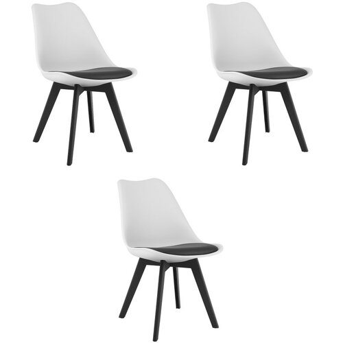 Mark stolica crno-bijela / crne noge x 3 Cene