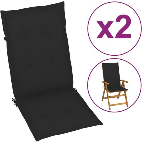 vidaXL Blazine za vrtne stole 2 kosa črne 120x50x3 cm Cene
